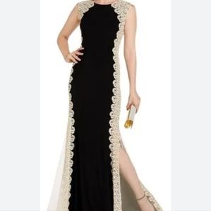 Crochet lace evening gown